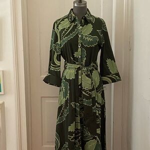 ZARA Green Patterned dress